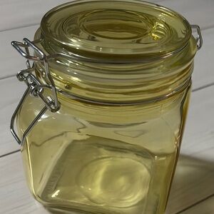 Yellow Glass Storage Jar